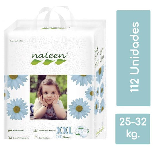 Caja Pañal Ecológico Premium Talla XXL Nateen 112 unidades