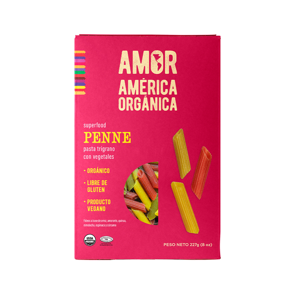 Pasta Trigrano Penne con Vegetales América Orgánica