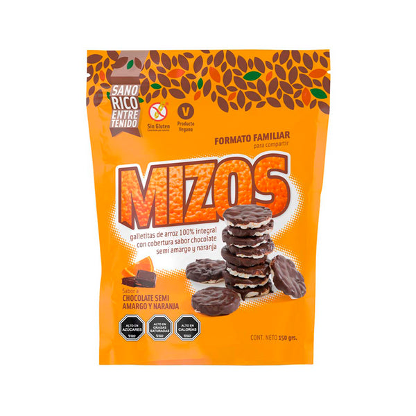 Galletas de Arroz Chocolate Naranja 150 grs. MIZOS