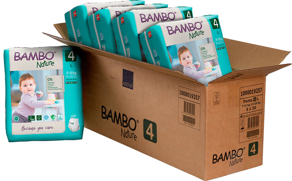 Caja Pañal Eco Friendly PANTS Talla 4 L Bambo Nature 100 unidades