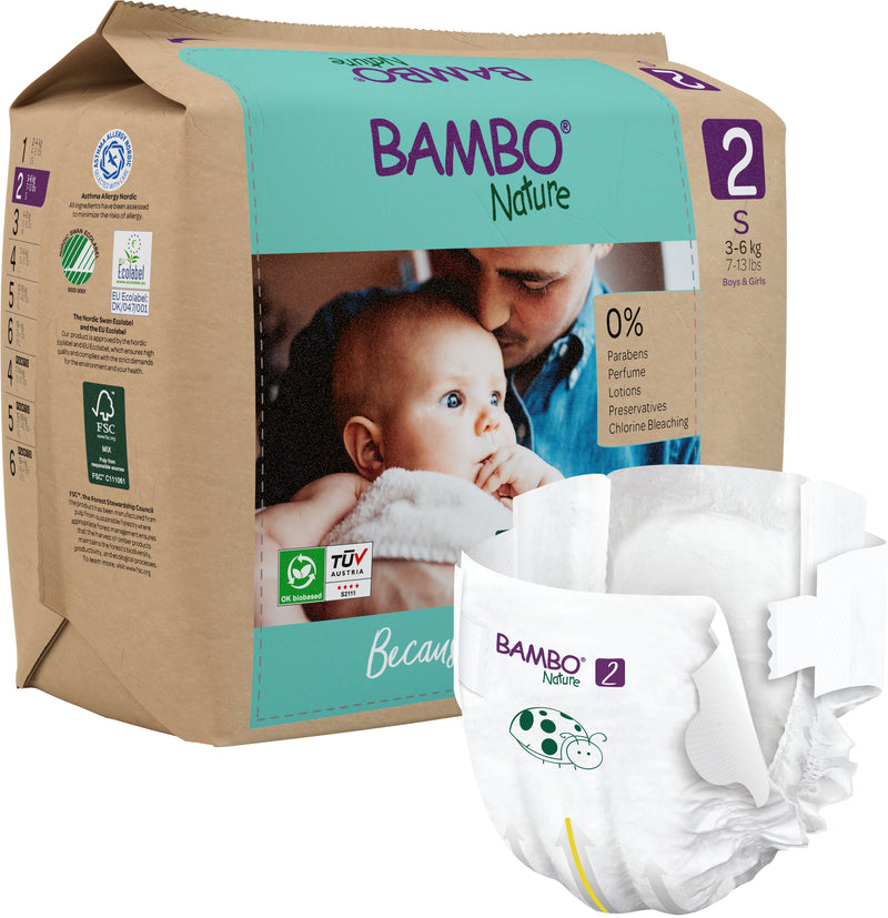 Pañal Eco Friendly Talla 2 S Bambo Nature 30 unidades