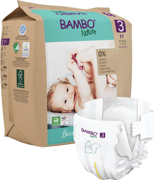 Pañal Eco Friendly Talla 3 M Bambo Nature 28 unidades