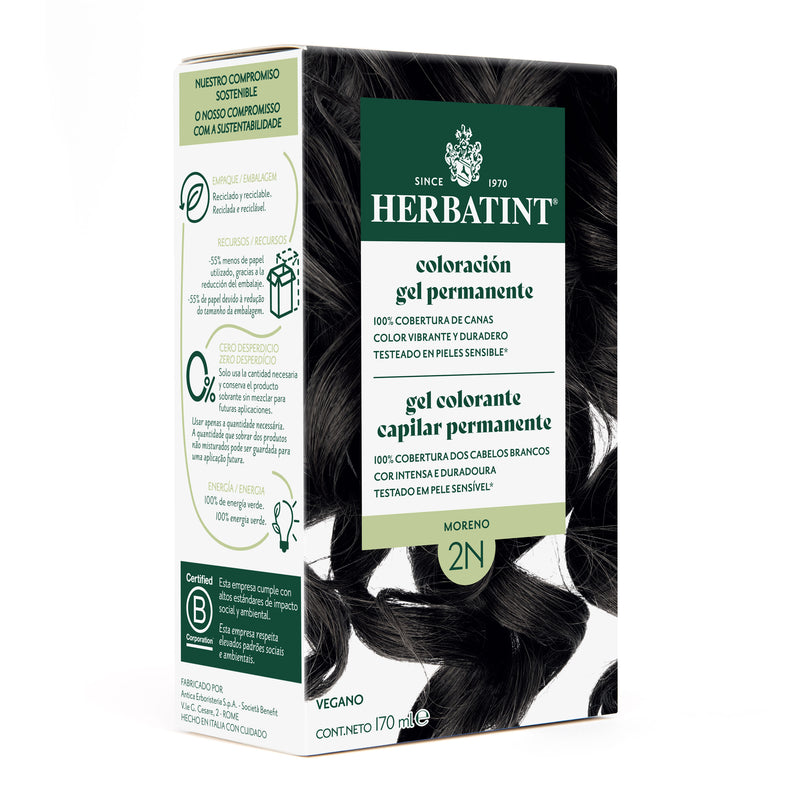 Tintura Permanente Natural 2N Moreno Herbatint