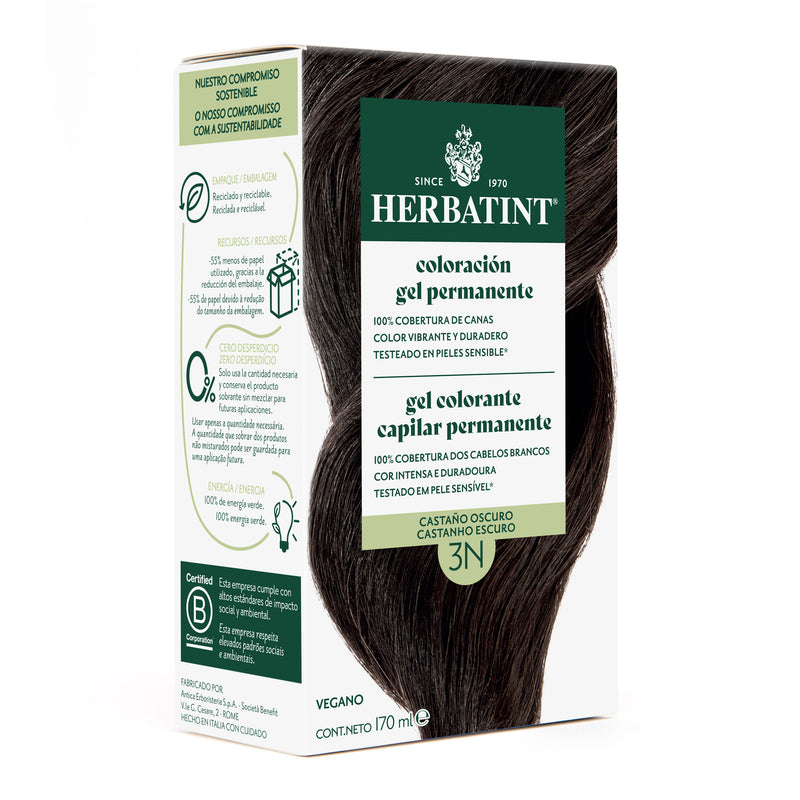 Tintura Permanente Natural 3N Castaño Oscuro Herbatint