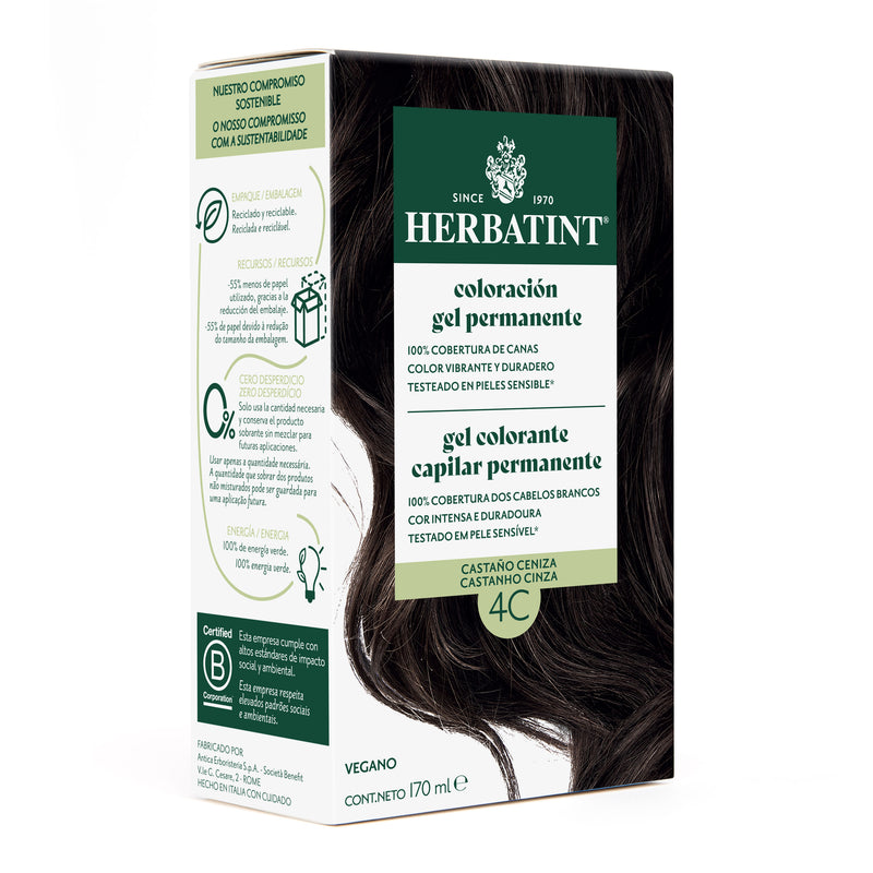 Tintura Permanente Natural 4C Castaño Ceniza Herbatint