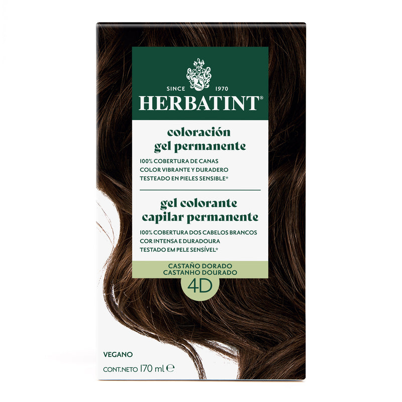 Tintura Permanente Natural 4D Castaño Dorado Herbatint
