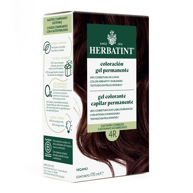 Tintura Permanente Natural 4R Castaño Cobrizo Herbatint
