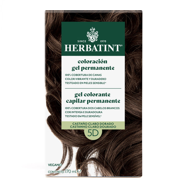 Tintura Permanente Natural 5D Castaño Claro Dorado Herbatint