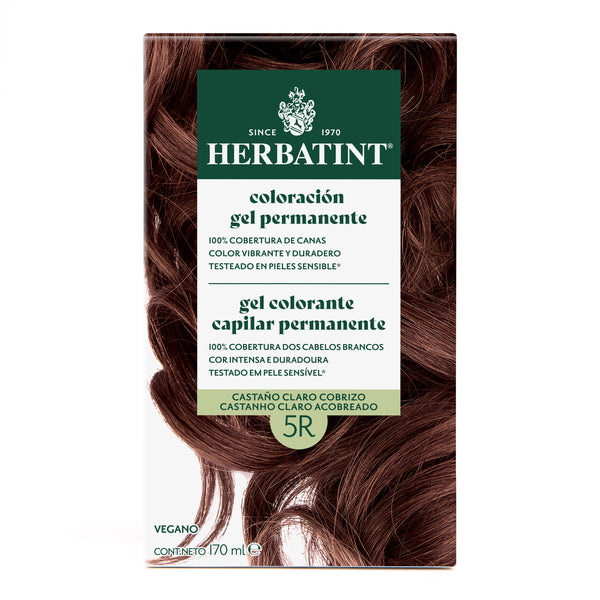 Tintura Permanente Natural 5R Castaño Claro Cobrizo Herbatint