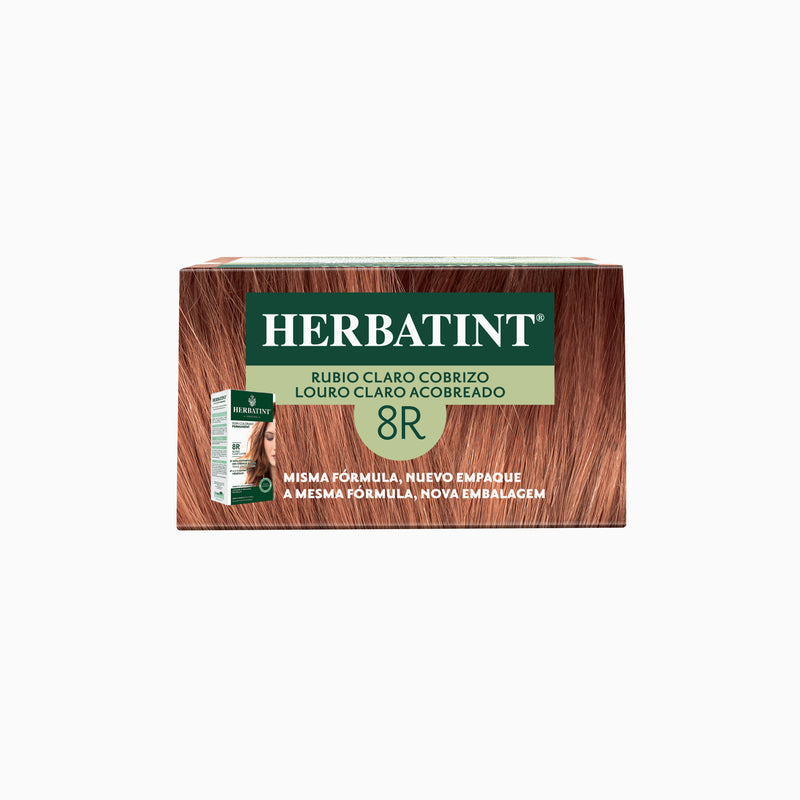 Tintura Permanente Natural 8R Rubio Claro Cobrizo Herbatint