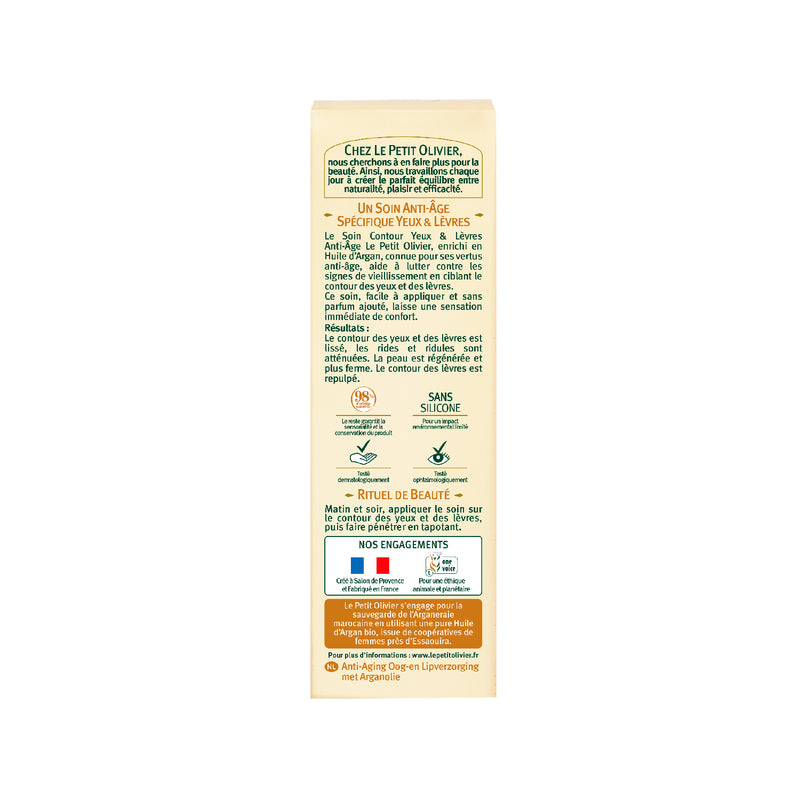 Contorno de Ojos y Labios Anti Age con Aceite de Argan 15 ml Le Petit Olivier