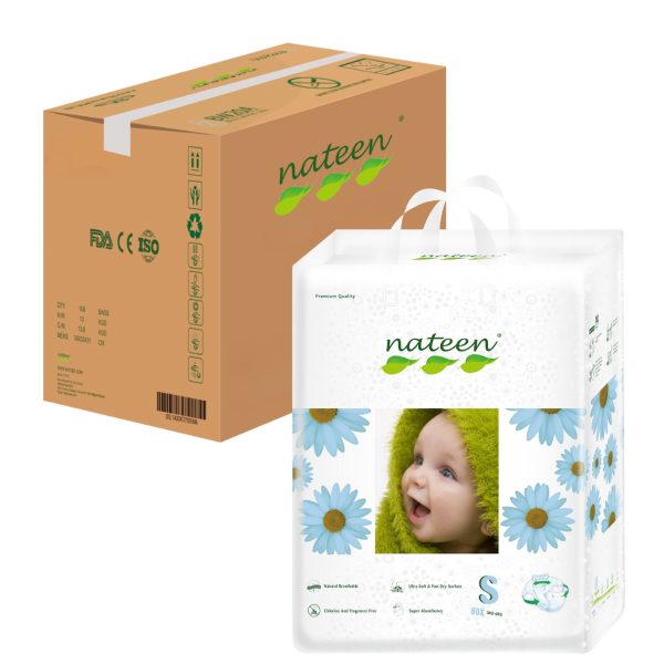 Caja Pañal Ecológico Premium Talla S Nateen 160 unidades