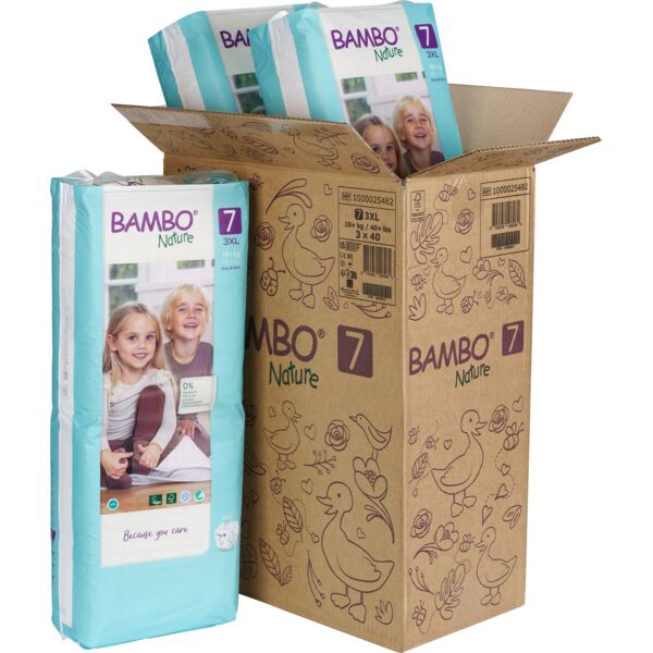 Caja Pañal Eco Friendly Talla 7 - 3XL Paquete Alto Bambo Nature 120 unidades