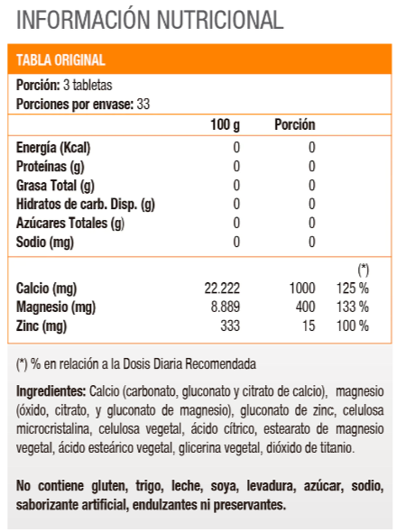 Calcio Magnesio Zinc 100 tabletas SOLGAR