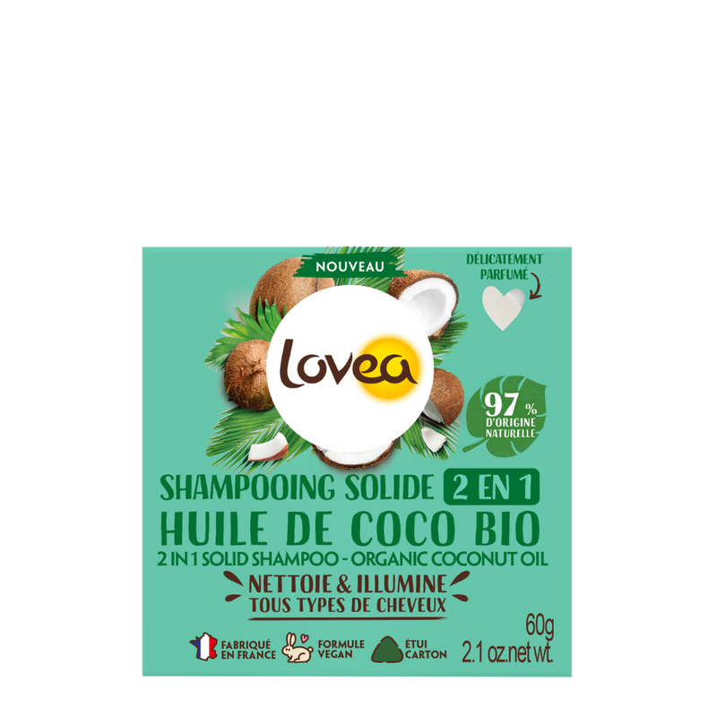 Shampoo Solido 2 en 1 Coco 60 grs Lovea