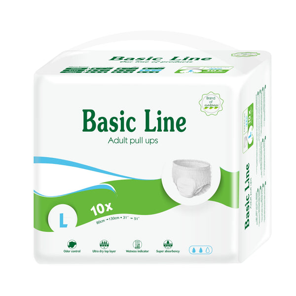 Pañales Calzon Adultos Basic Line Talla L 10 unidades NATEEN