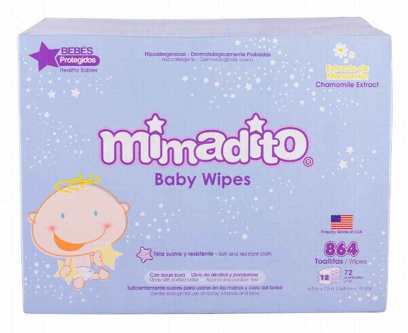 Pack 12 Toallas Húmedas Para Bebé Premium Mimadito