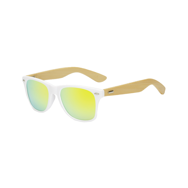 Lentes Bamboo Marco Blanco Lente Dorado Sunwolf