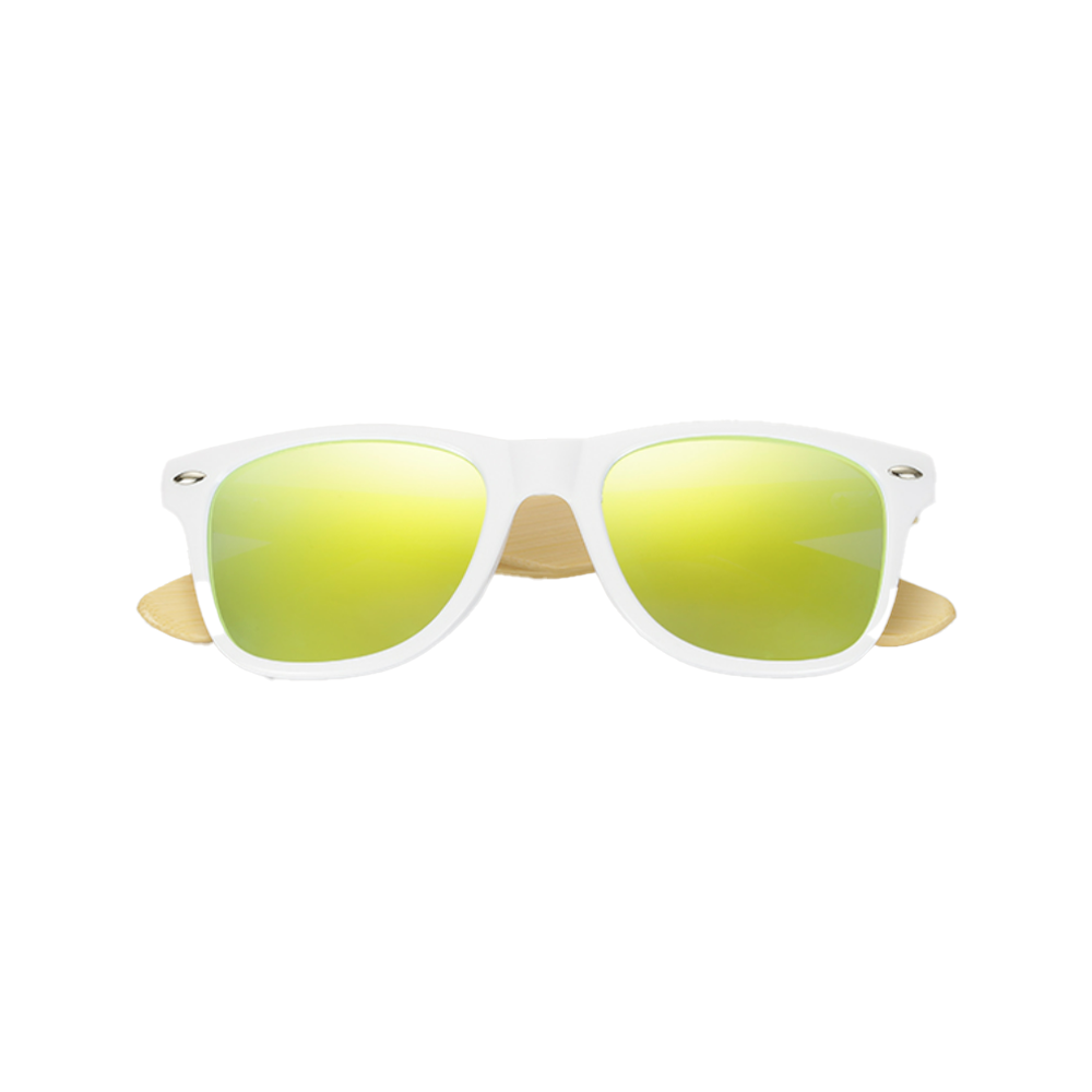 Lentes Bamboo Marco Blanco Lente Dorado Sunwolf