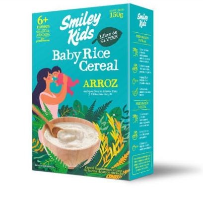 Cereal Baby Rice Libre de Gluten 150 grs. Smiley Kids