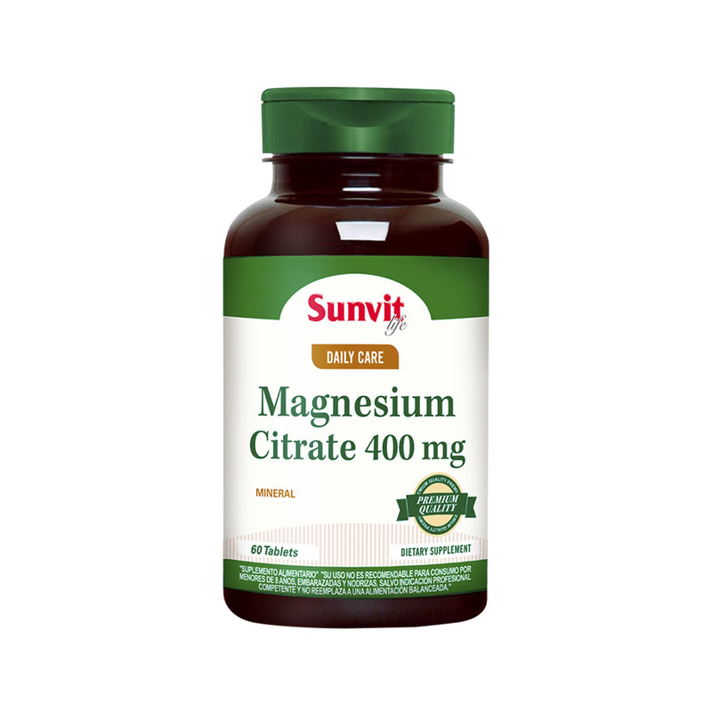 Citrato de Magnesio 400 mg  60 tabletas SUNVIT
