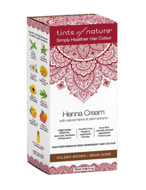 Crema Colorante de Henna Castaño Dorado Tints of Nature