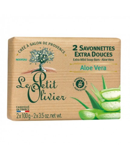 Jabones Extra Suaves Aloe Vera 2x100 grs Le Petit Olivier