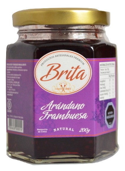 Mermelada Natural Arandano Frambuesa 200 grs BRITA