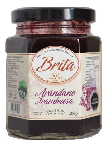 Mermelada Organica Arandano Frambuesa 200 grs Brita