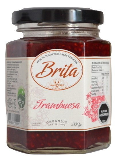 Mermelada Organica Frambuesa 200 grs Brita