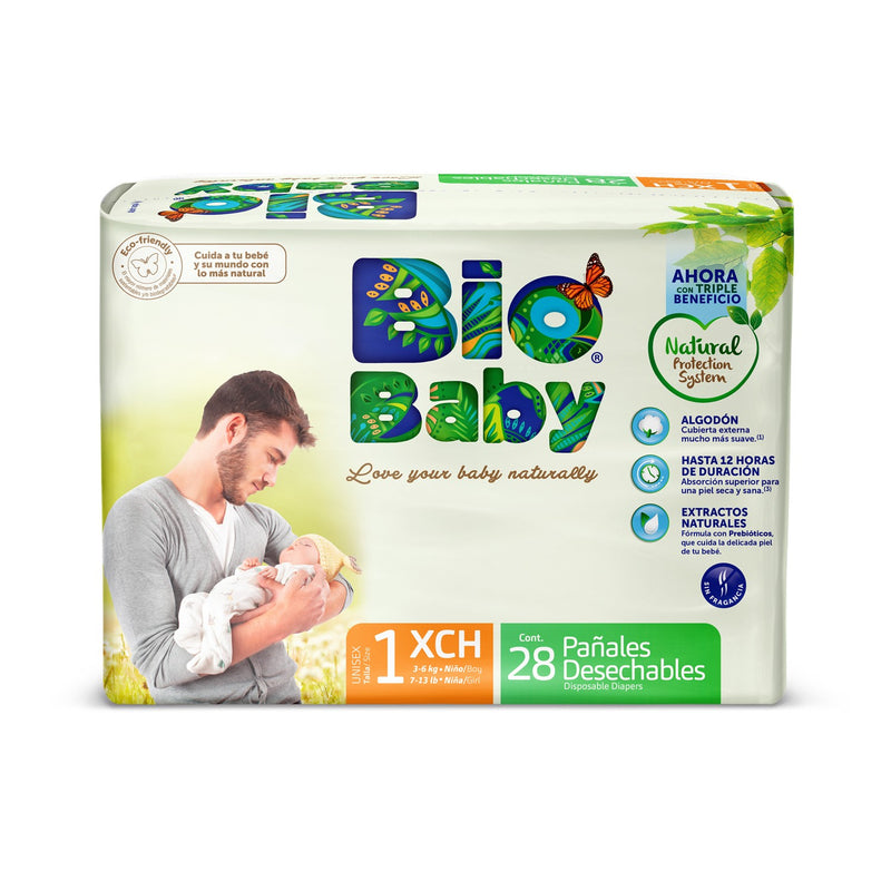 Pañal Ecológico Premium Bio Baby Talla 1 Recién Nacido 28 Unidades