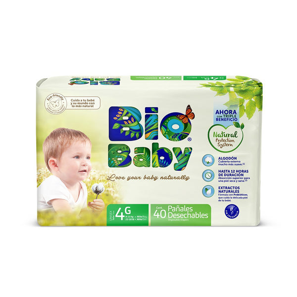 Pañal Ecológico Premium Bio Baby Talla 4 Grande 40 Unidades