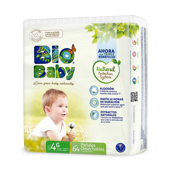 Pañal Ecológico Premium Bio Baby Talla 4 Grande 64 Unidades