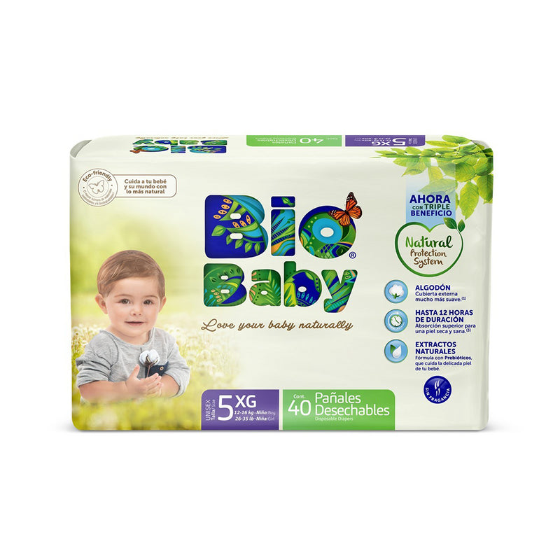 Pañal Ecológico Premium Bio Baby Talla 5 XG 40 Unidades