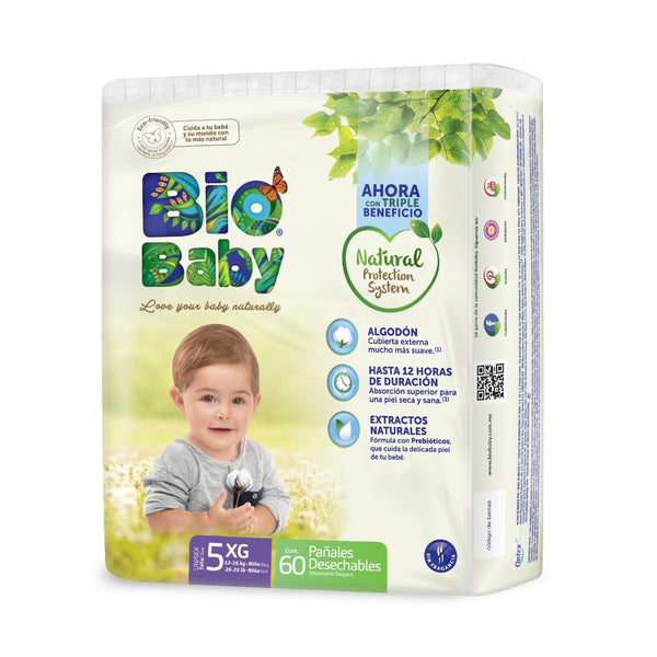 Pañal Ecológico Premium Bio Baby Talla 5 XG 60 Unidades
