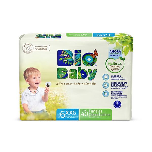 Pañal Ecológico Premium Bio Baby Talla 6 XXG 40 Unidades