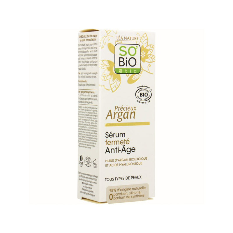 Serum Reafirmante Anti Age Aceite de Argan con Acido Hialuronico 30 ml So Bio Etic