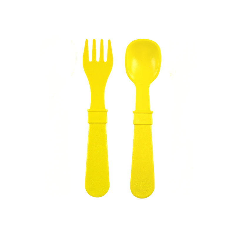 Set Tenedor y Cuchara Infantil Ecologico Amarillo REPLAY RECYCLED