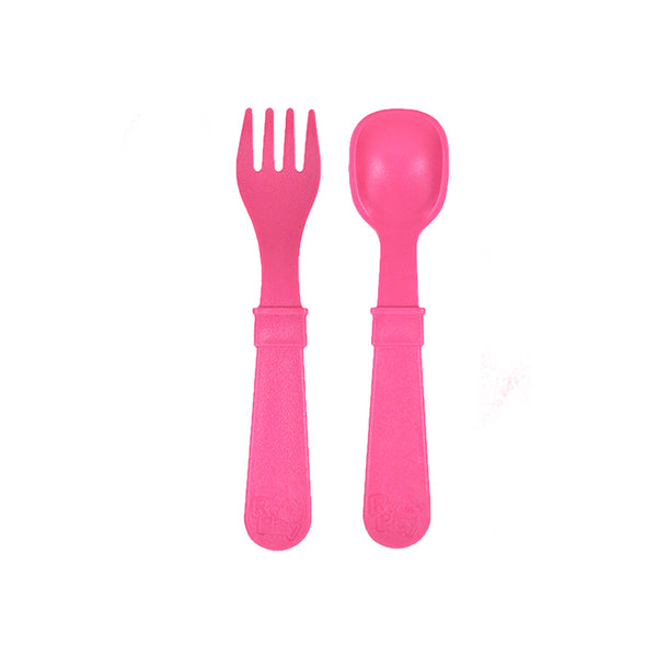 Set Tenedor y Cuchara Infantil Ecologico Fucsia REPLAY RECYCLED
