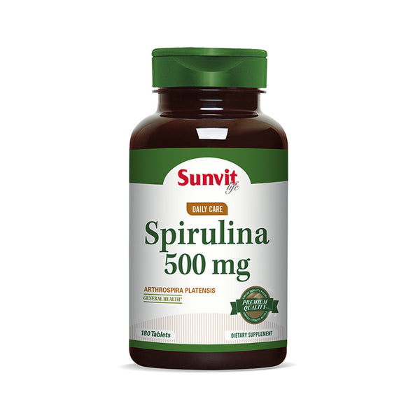 Spirulina 500 mg  180 Tabletas SUNVIT