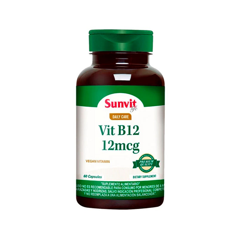 Vitamina B12 12mcg 60 Caps SUNVIT